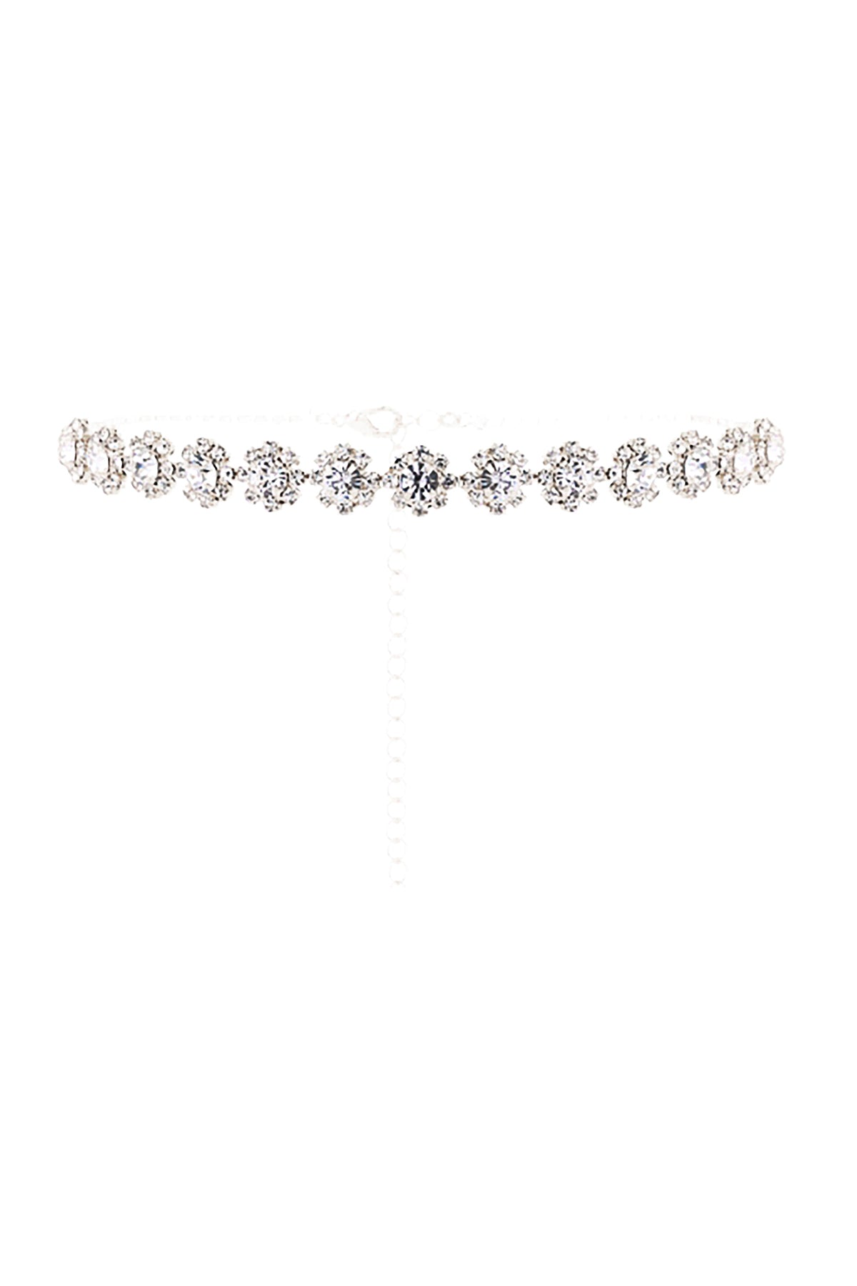 Rhinestone Flower Choker Collar Necklace