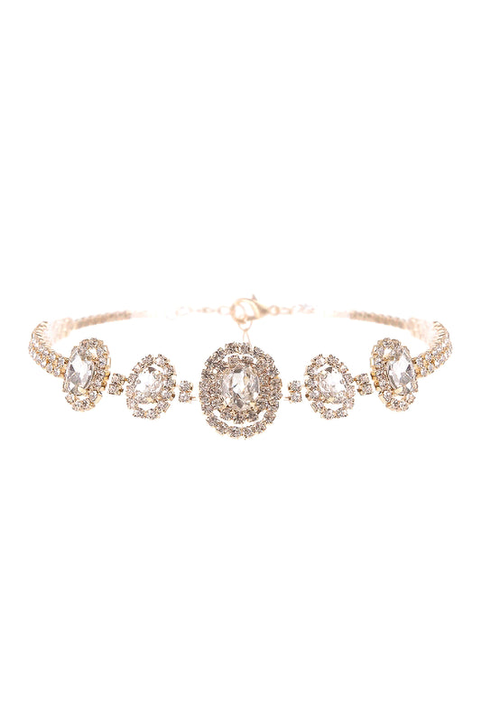 Round 5 Halo Rhinestone Choker Necklace