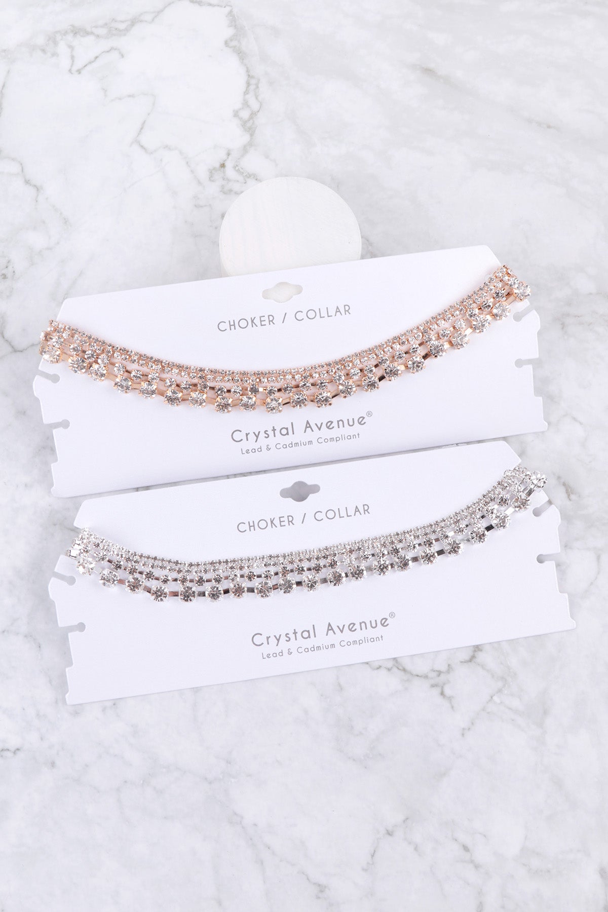 Rhinestone 4 Line Gradual Choker Necklace