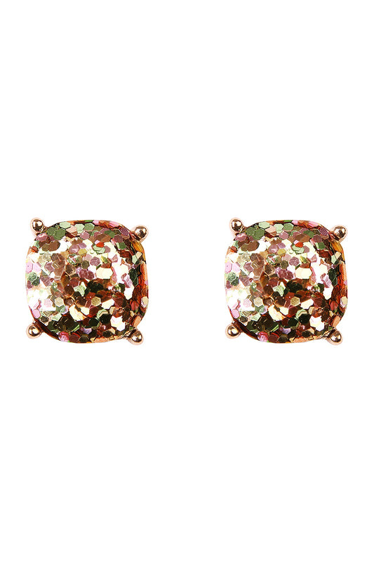 Cushion Glitter Earrings