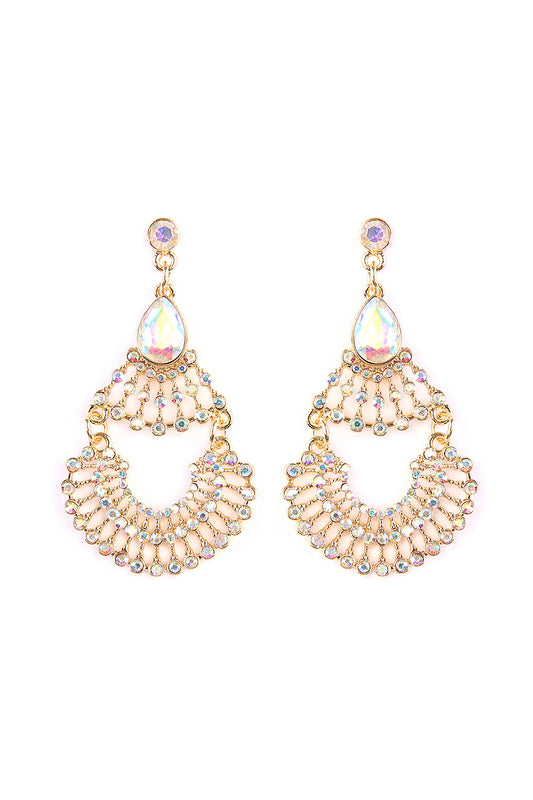 Gold Double Teardrop Post Earrings