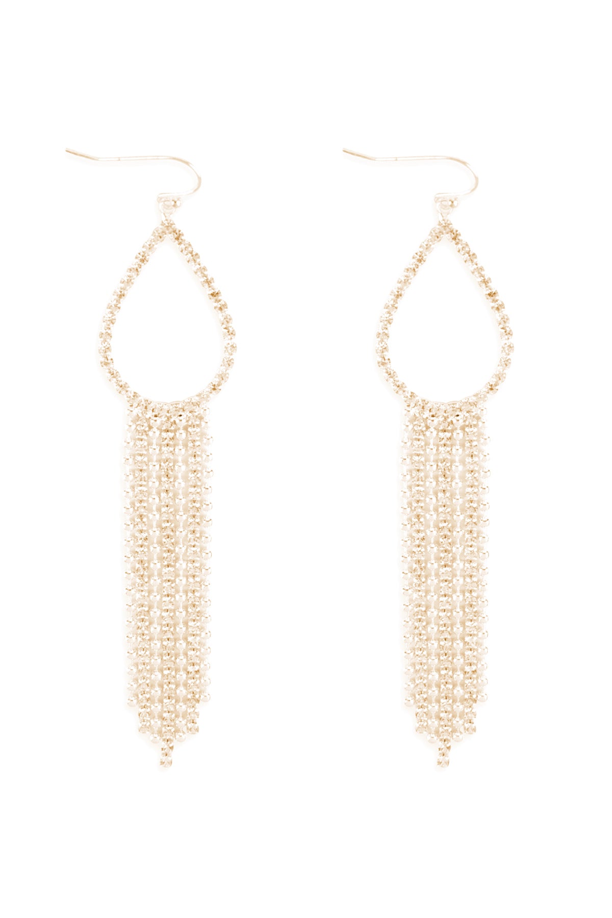 Teardrop Shape Fringe Bridal Earrings