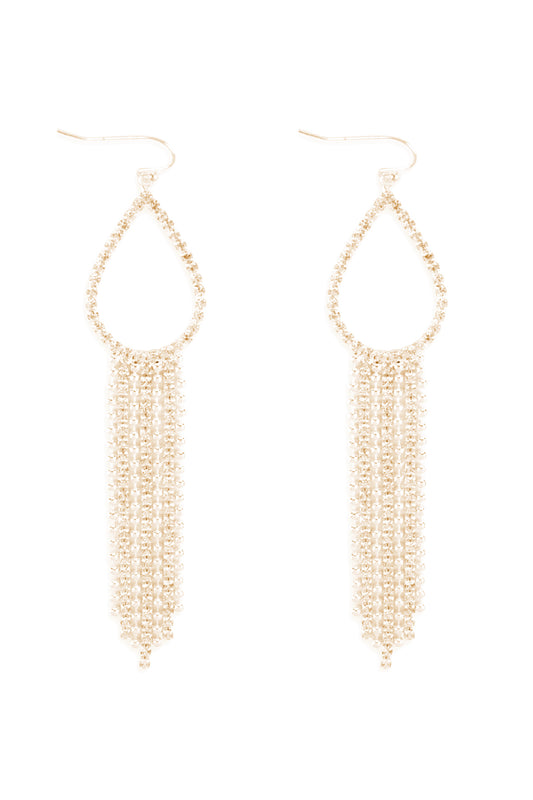 Teardrop Shape Fringe Bridal Earrings