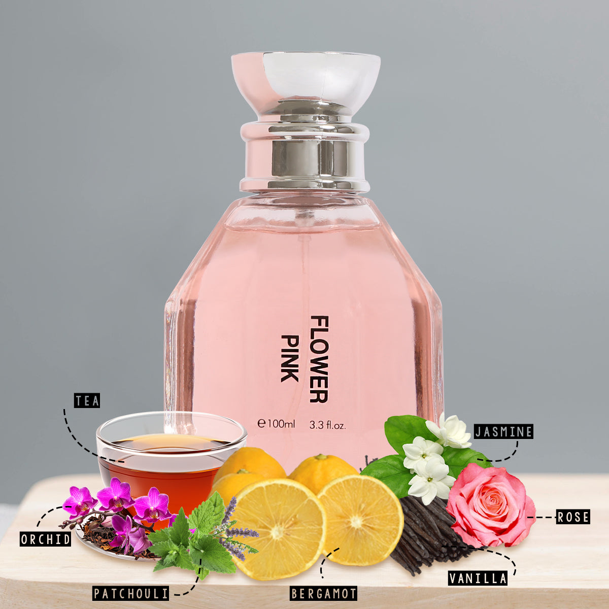 Flower Pink Spray Perfume Eau De Parfum For Women - 100ML/3.3 FL.OZ.