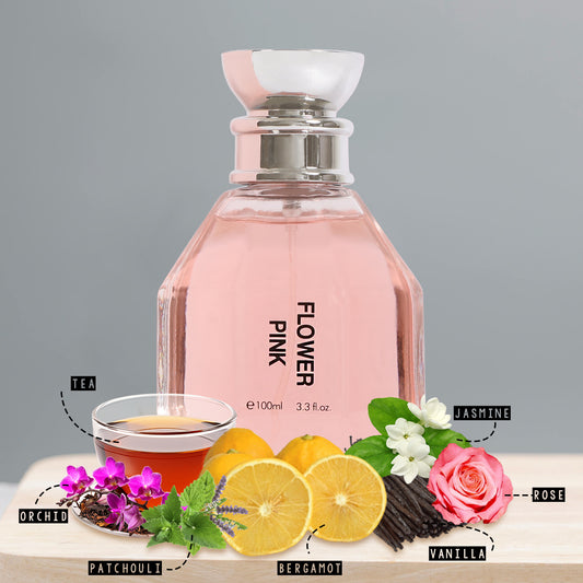 Flower Pink Spray Perfume Eau De Parfum For Women - 100ML/3.3 FL.OZ.