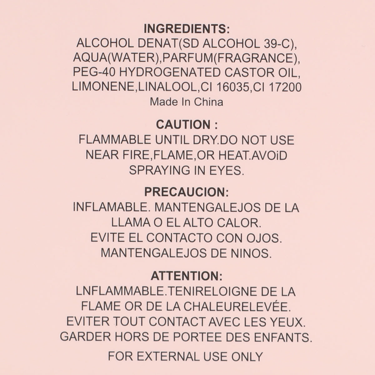 Flower Pink Spray Perfume Eau De Parfum For Women - 100ML/3.3 FL.OZ.