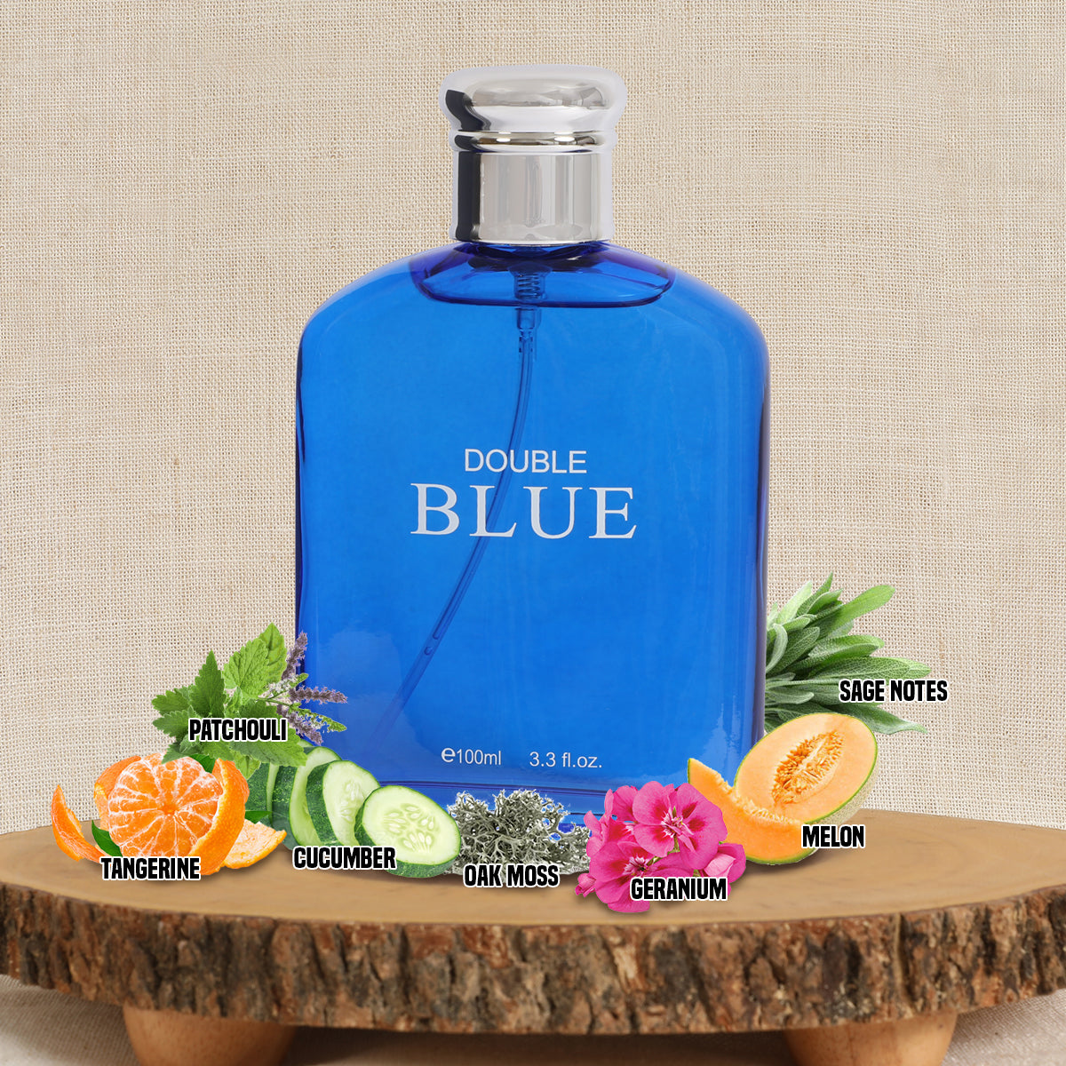 Double Blue Spray Cologne Eau De Toilette For Men - 100ML/3.3 FL.OZ.