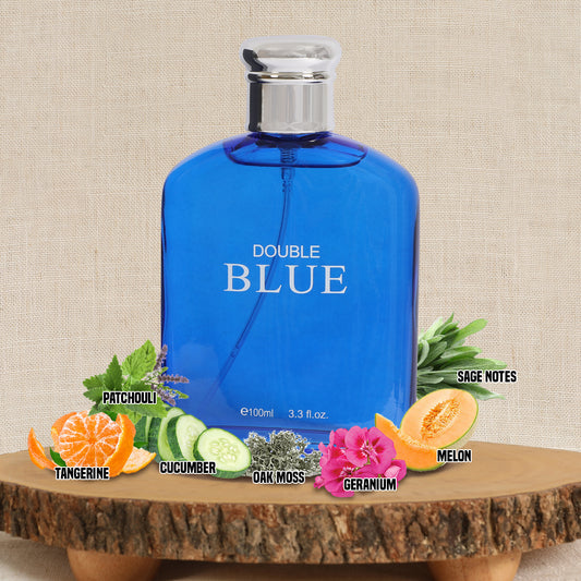 Double Blue Spray Cologne Eau De Toilette For Men - 100ML/3.3 FL.OZ.