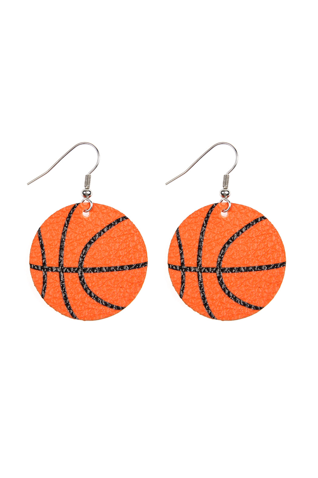 Basketball Leather Fish Hook Earrings /6Pairs