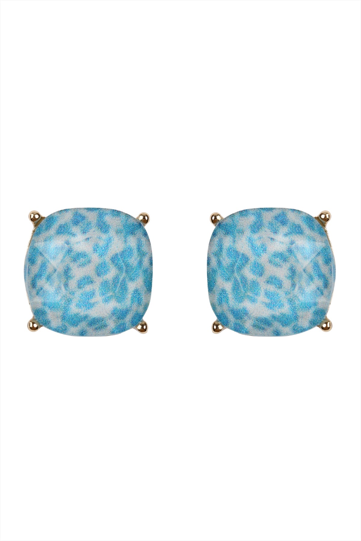 G 12mm Cushion Cut Post Earrings