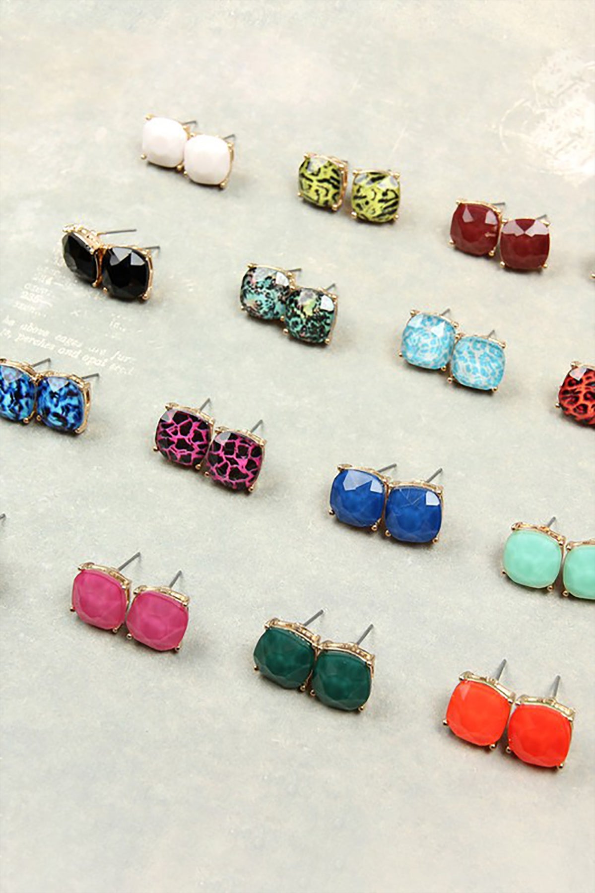 G 12mm Cushion Cut Post Earrings