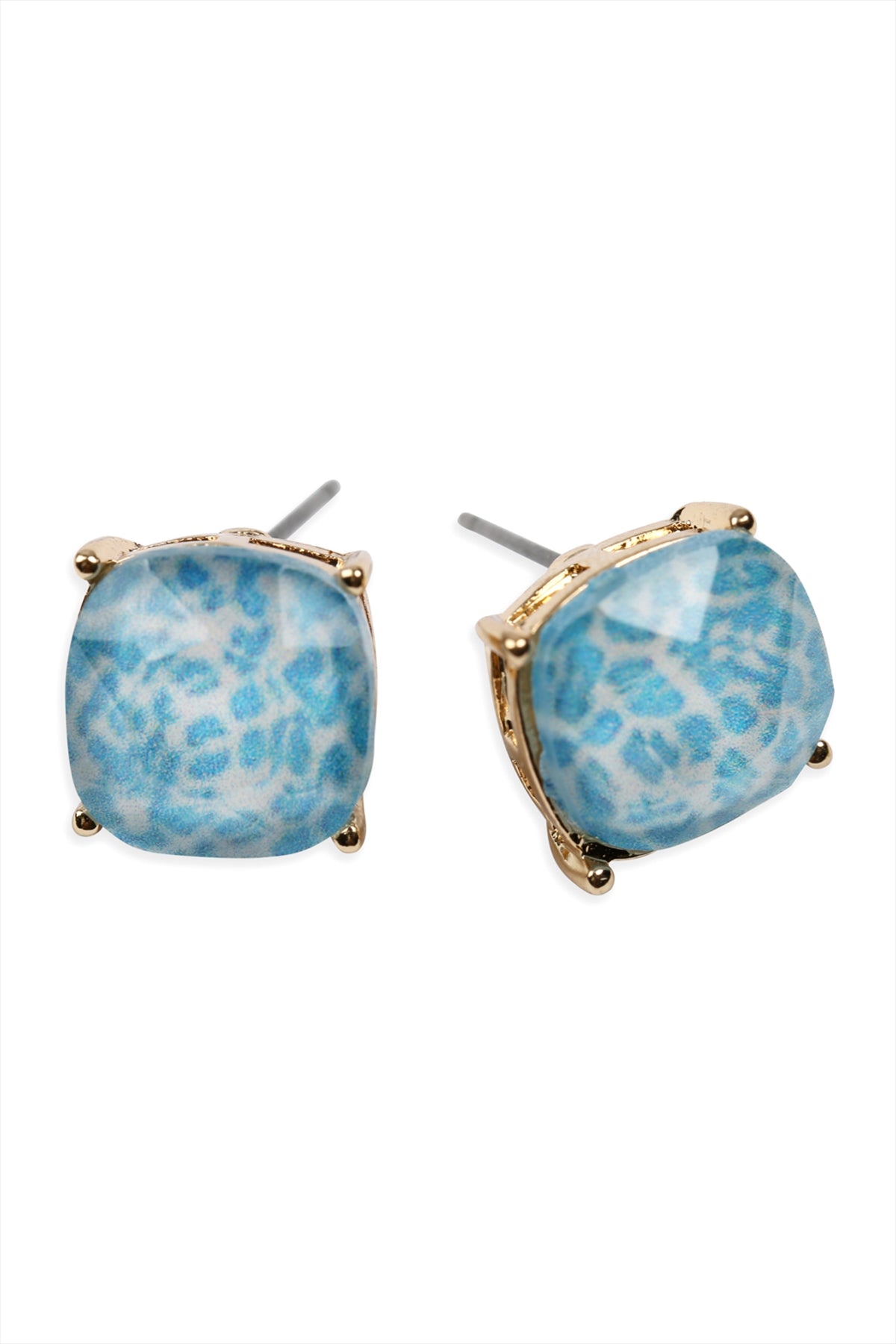 G 12mm Cushion Cut Post Earrings
