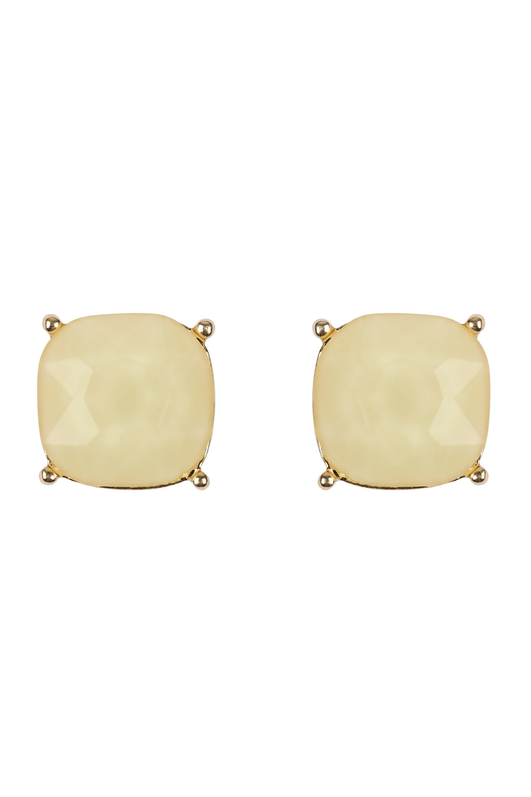 G 12mm Cushion Cut Post Earrings