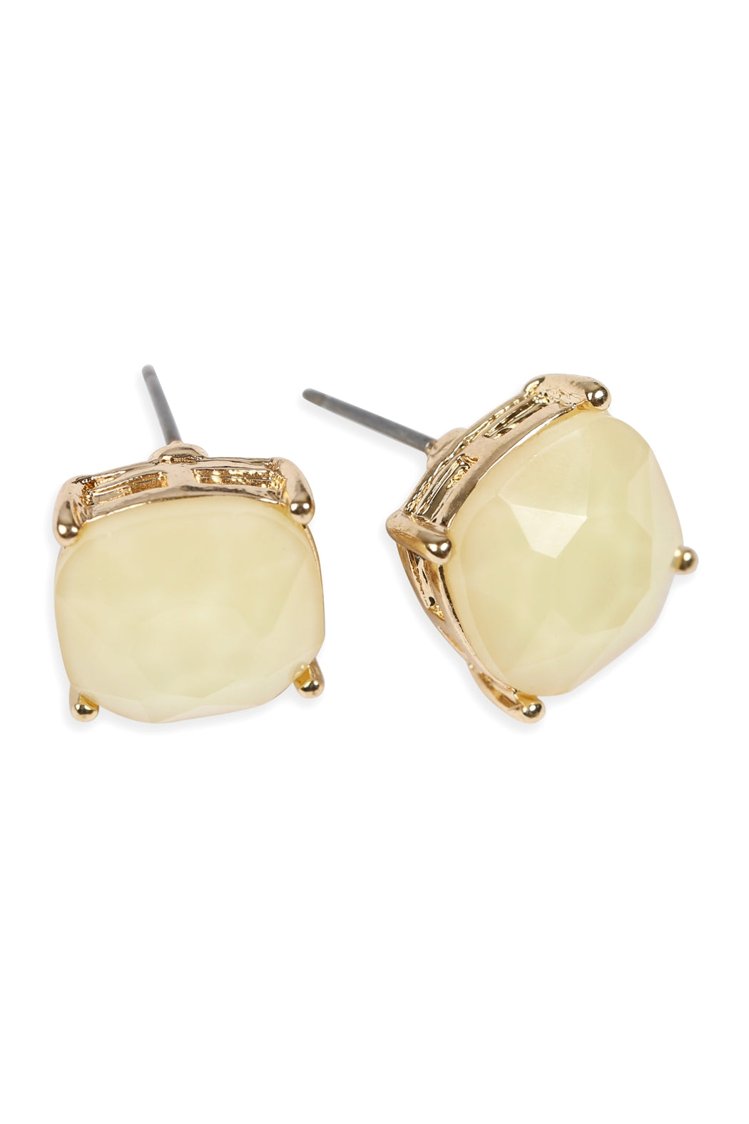 G 12mm Cushion Cut Post Earrings