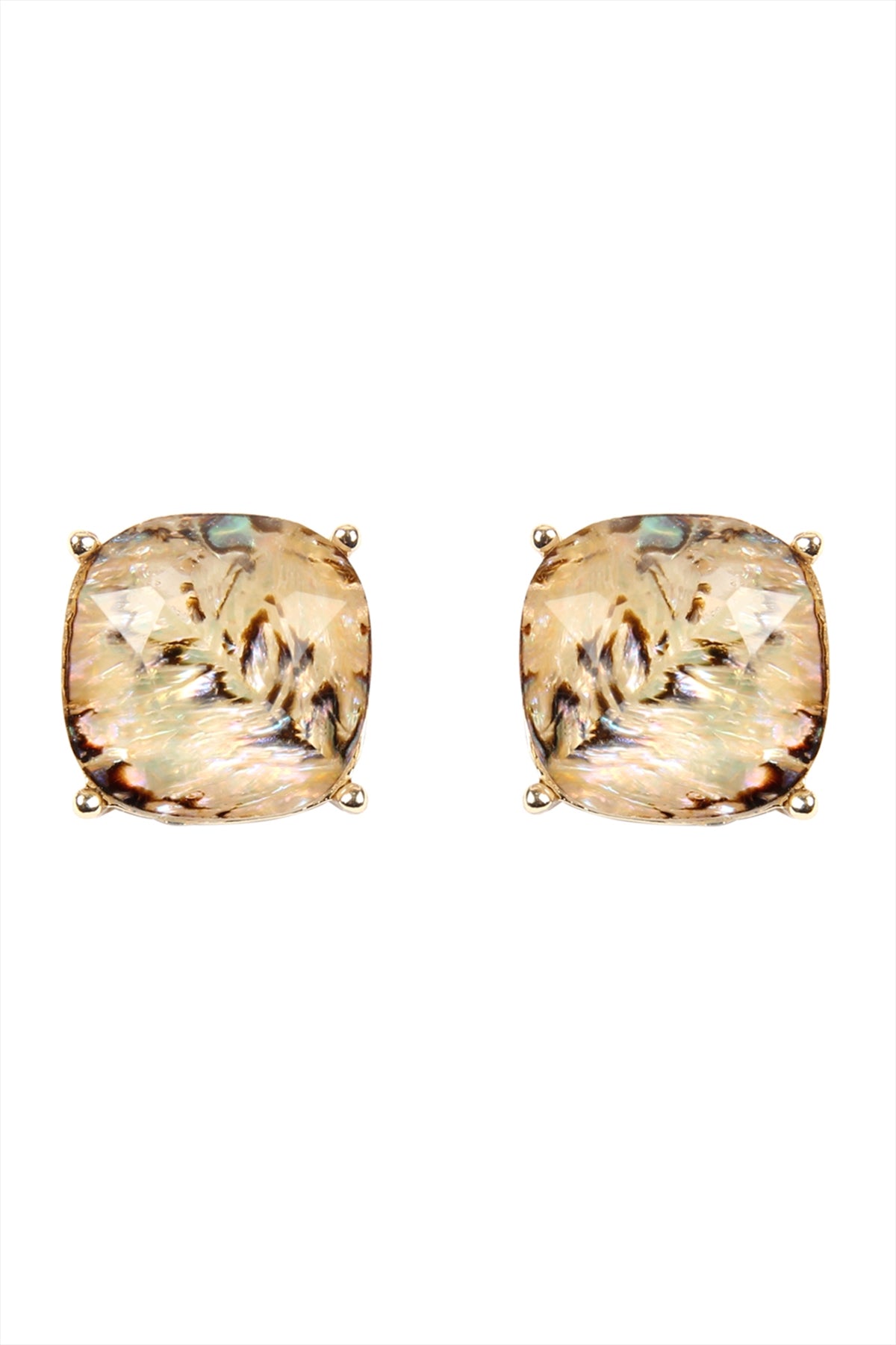 G 12mm Cushion Cut Post Earrings