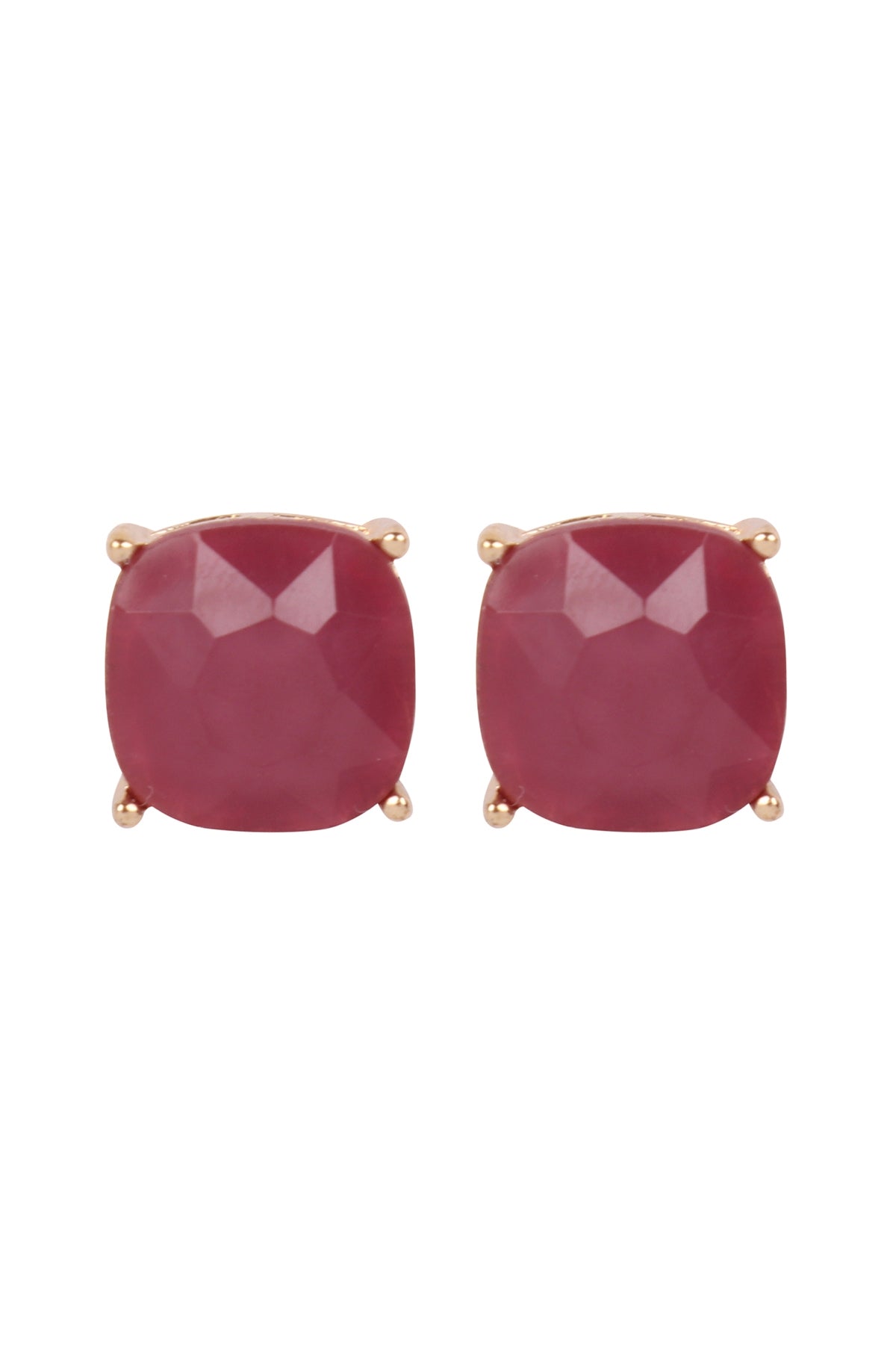 G 12mm Cushion Cut Post Earrings