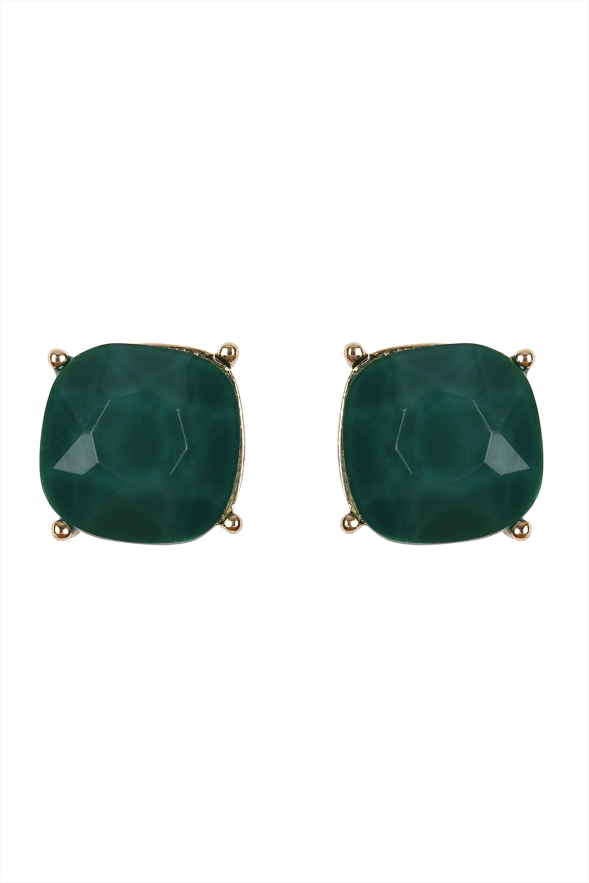 G 12mm Cushion Cut Post Earrings