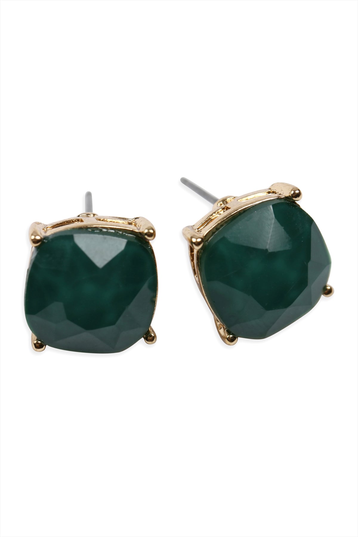 G 12mm Cushion Cut Post Earrings