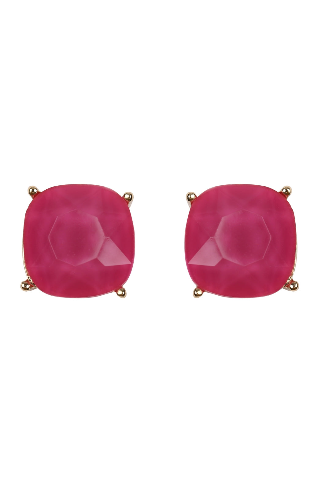 G 12mm Cushion Cut Post Earrings