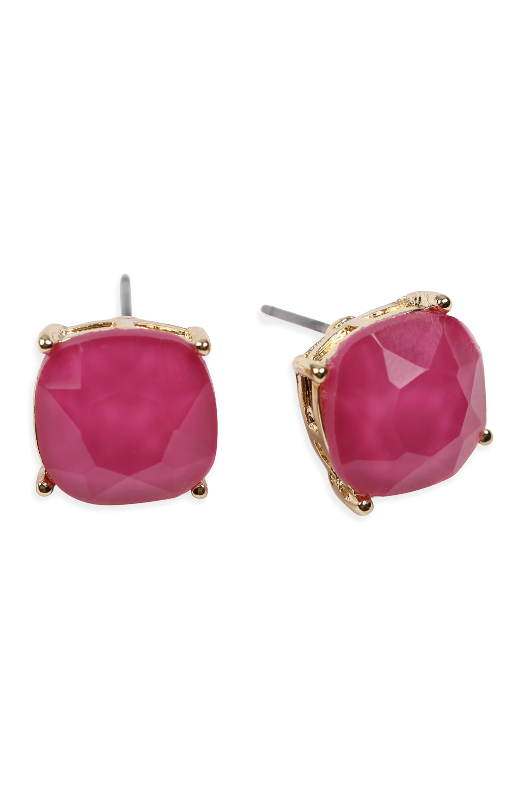 G 12mm Cushion Cut Post Earrings