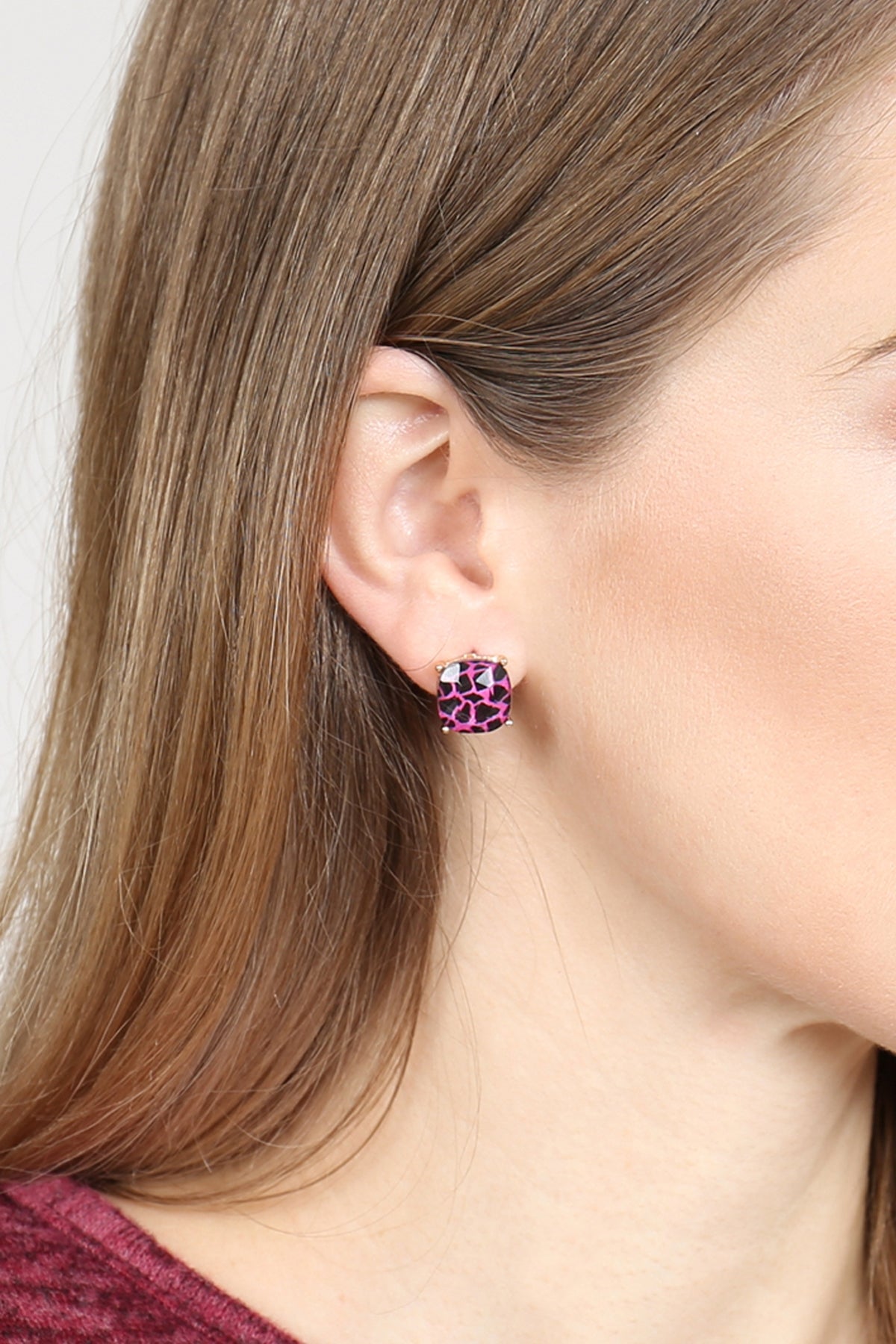 G 12mm Cushion Cut Post Earrings