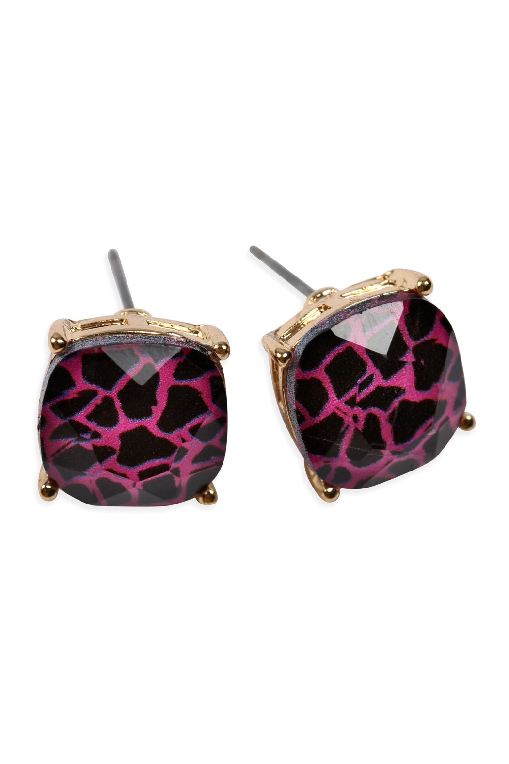 G 12mm Cushion Cut Post Earrings