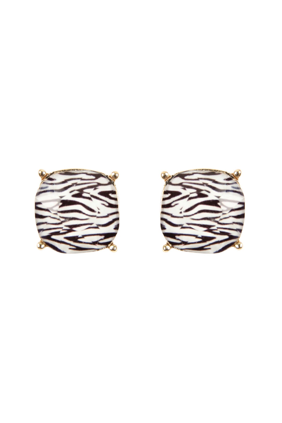 G 12mm Cushion Cut Post Earrings