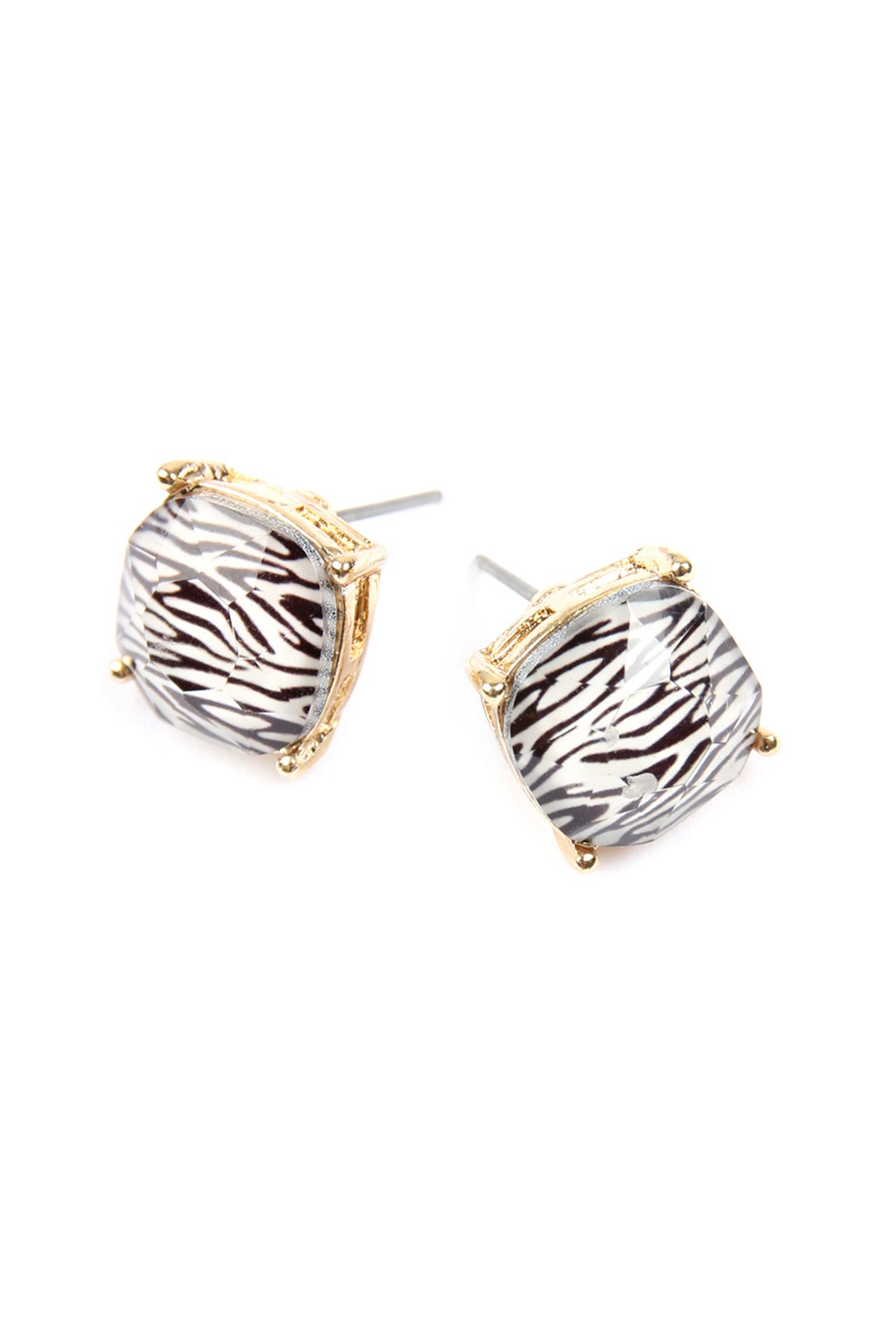 G 12mm Cushion Cut Post Earrings