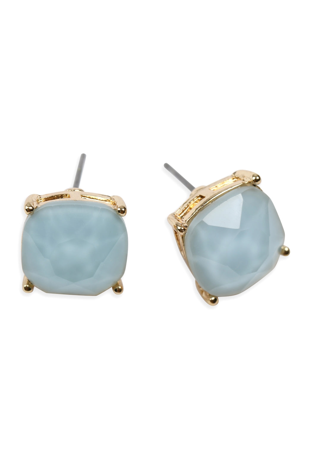 G 12mm Cushion Cut Post Earrings