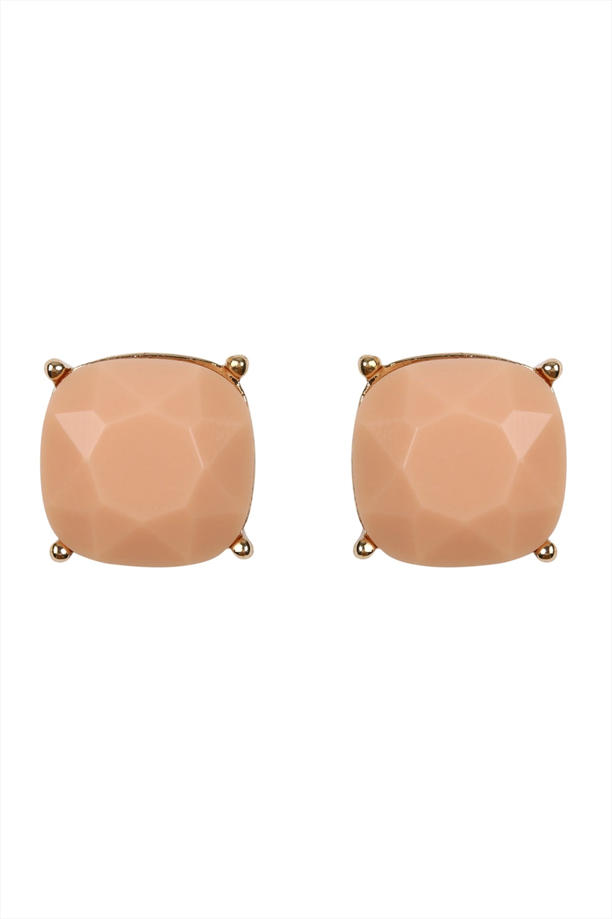 G 12mm Cushion Cut Post Earrings