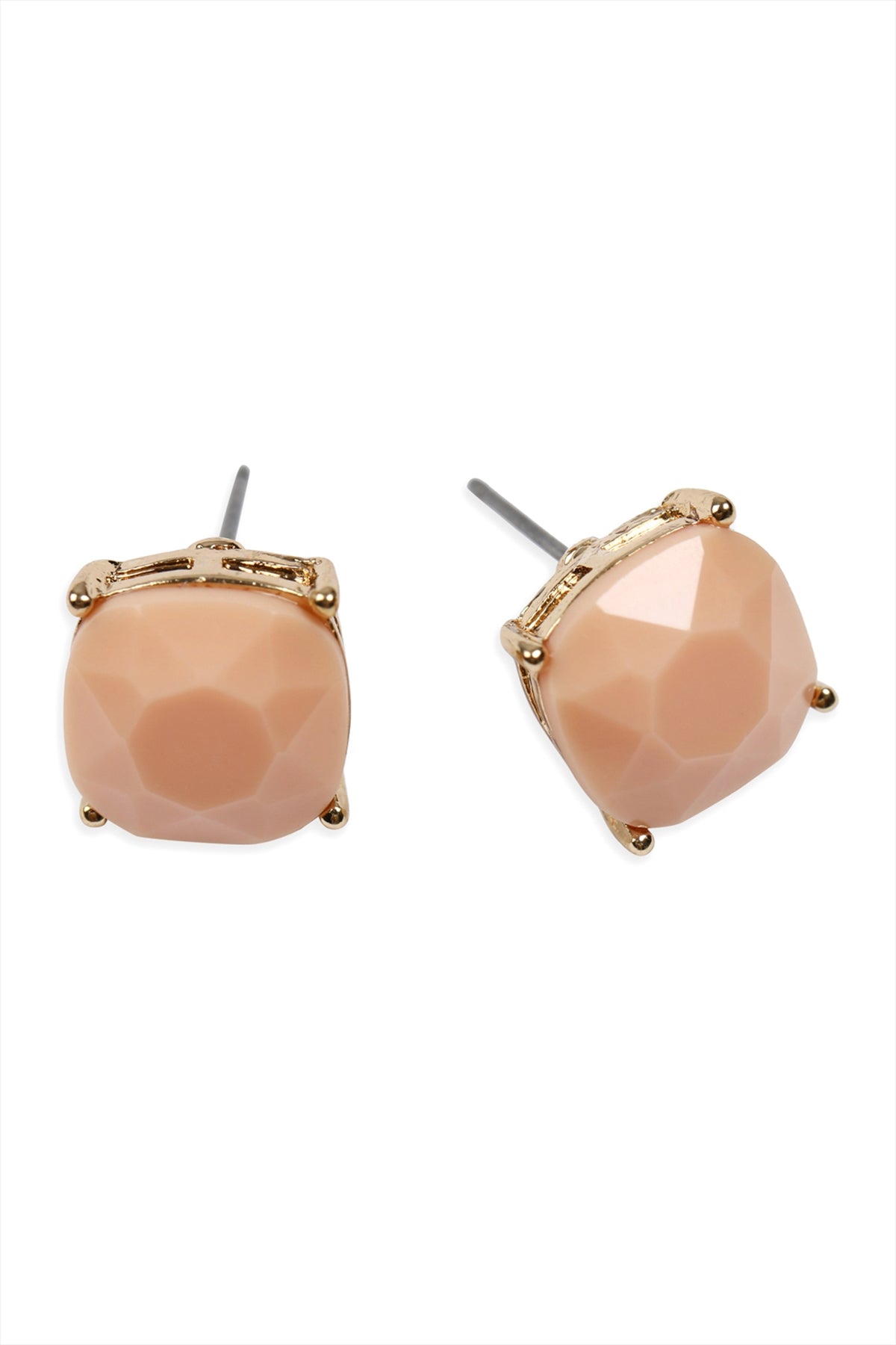 G 12mm Cushion Cut Post Earrings