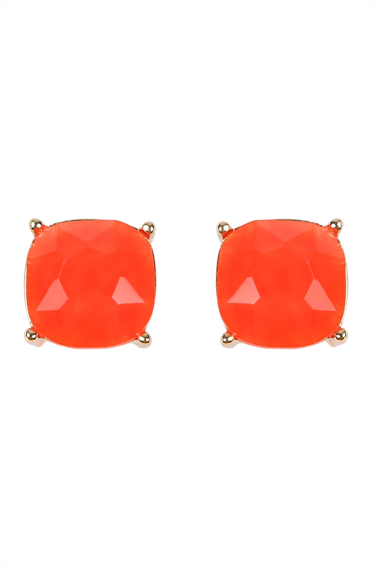G 12mm Cushion Cut Post Earrings