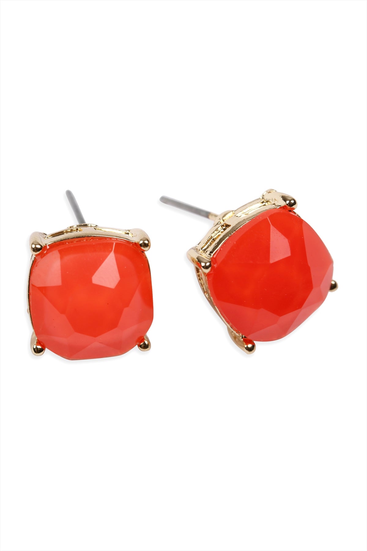 G 12mm Cushion Cut Post Earrings