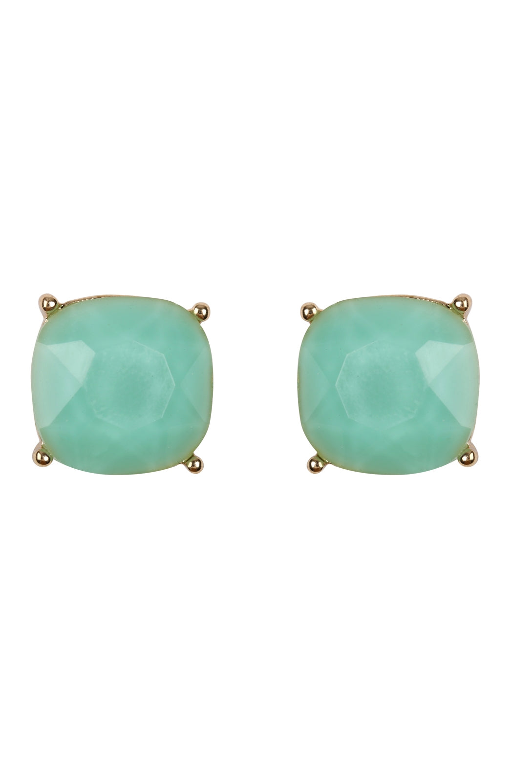 G 12mm Cushion Cut Post Earrings