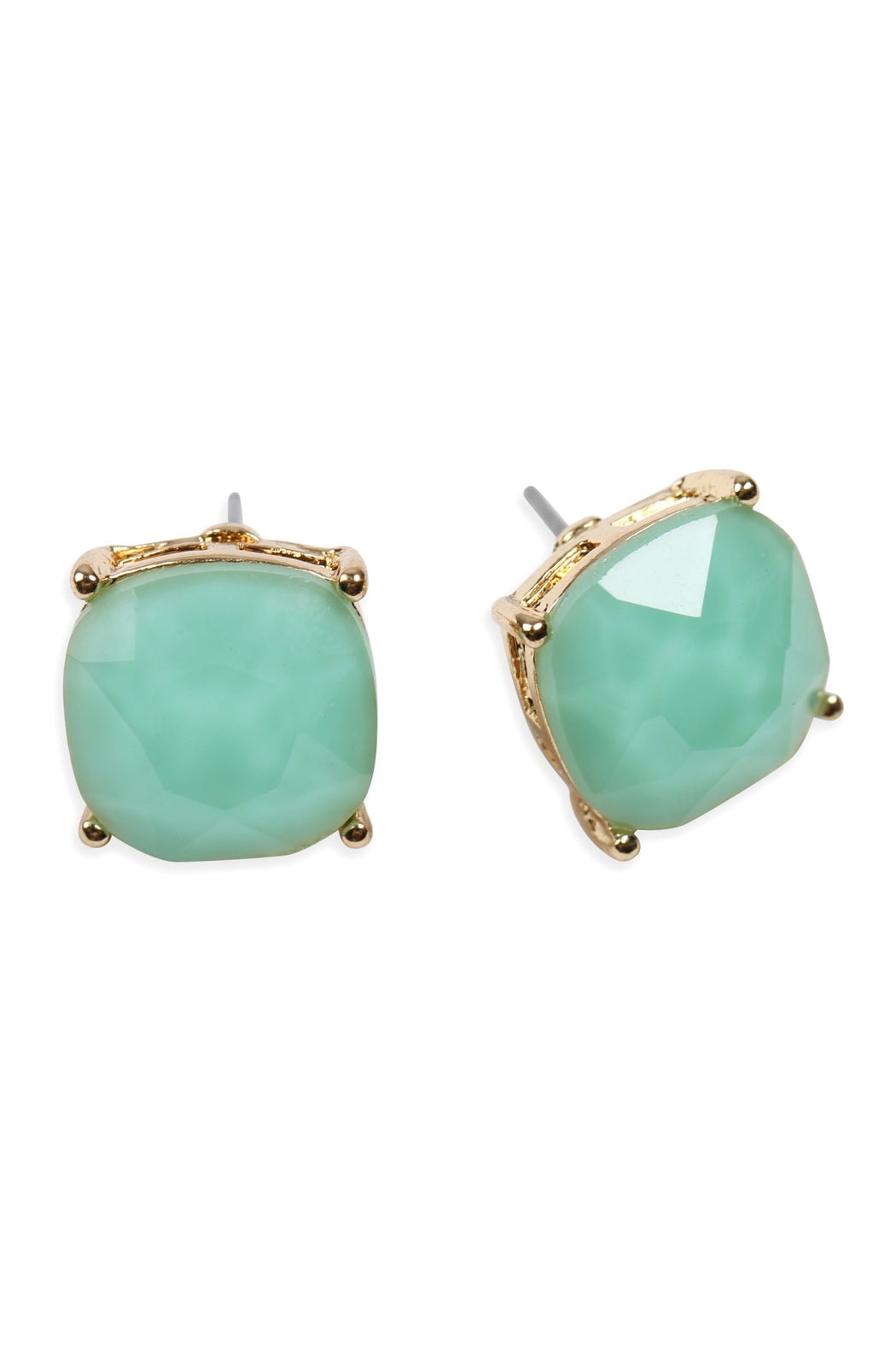 G 12mm Cushion Cut Post Earrings