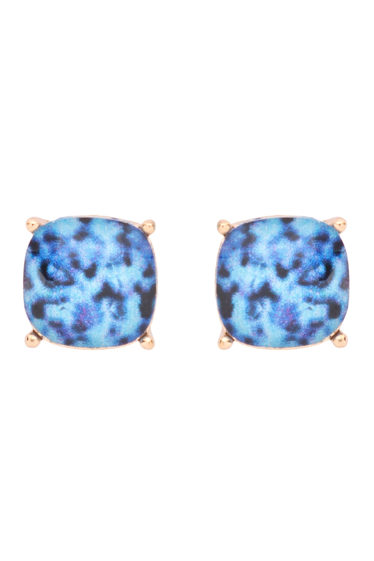 G 12mm Cushion Cut Post Earrings