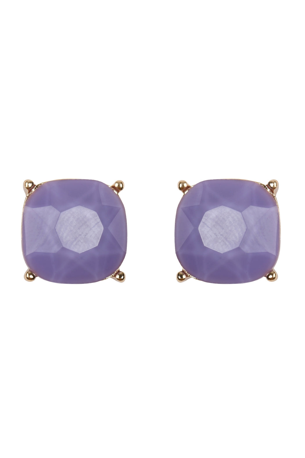 G 12mm Cushion Cut Post Earrings