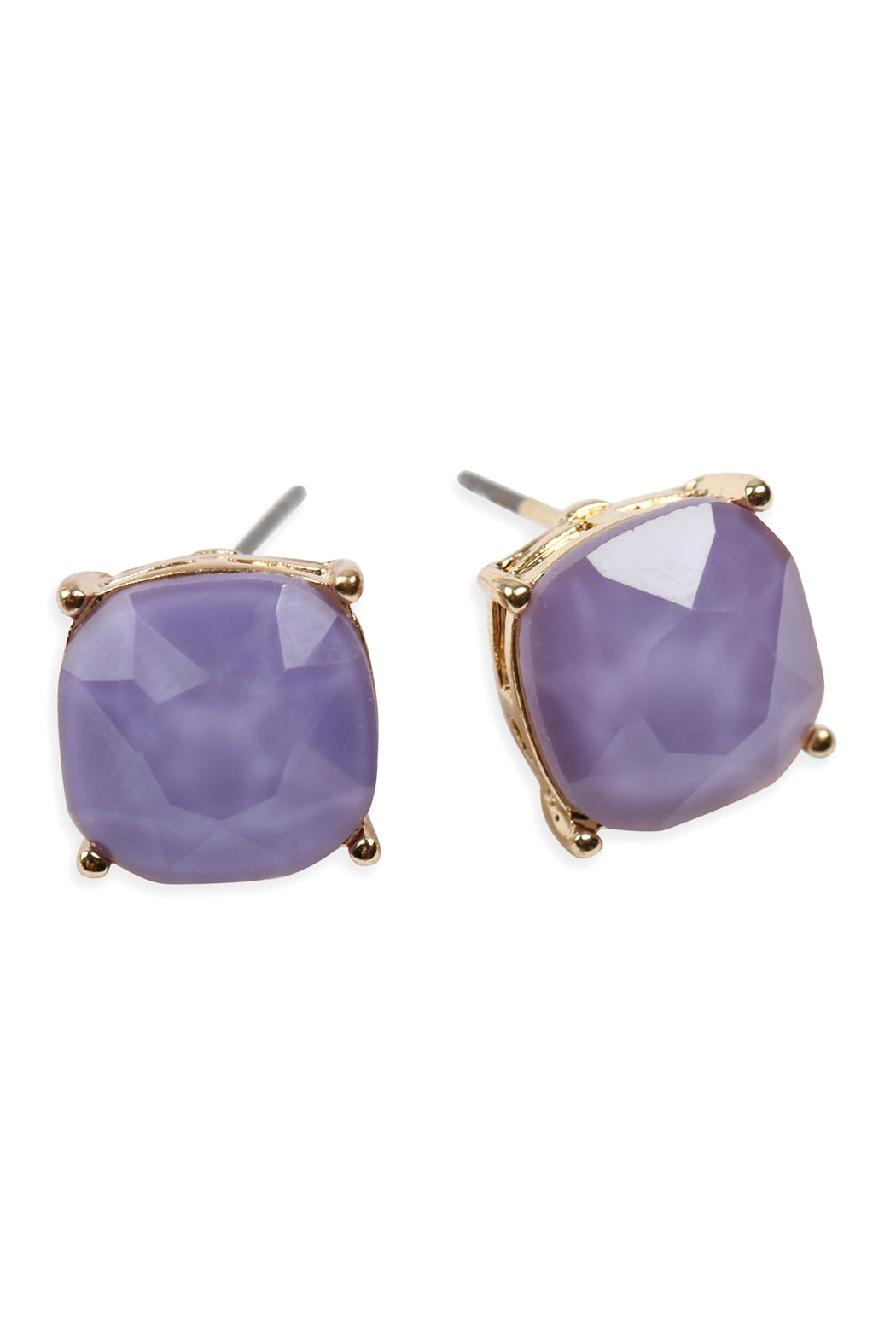 G 12mm Cushion Cut Post Earrings