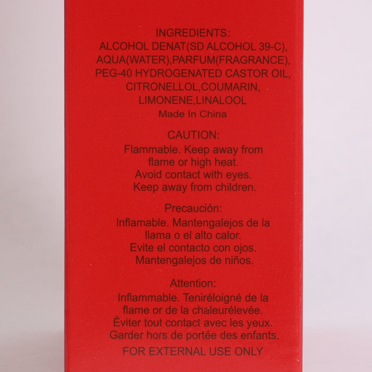 Double Red Spray Cologne Eau De Parfum Toilette For Men - 100ML/3.3 FL.OZ.