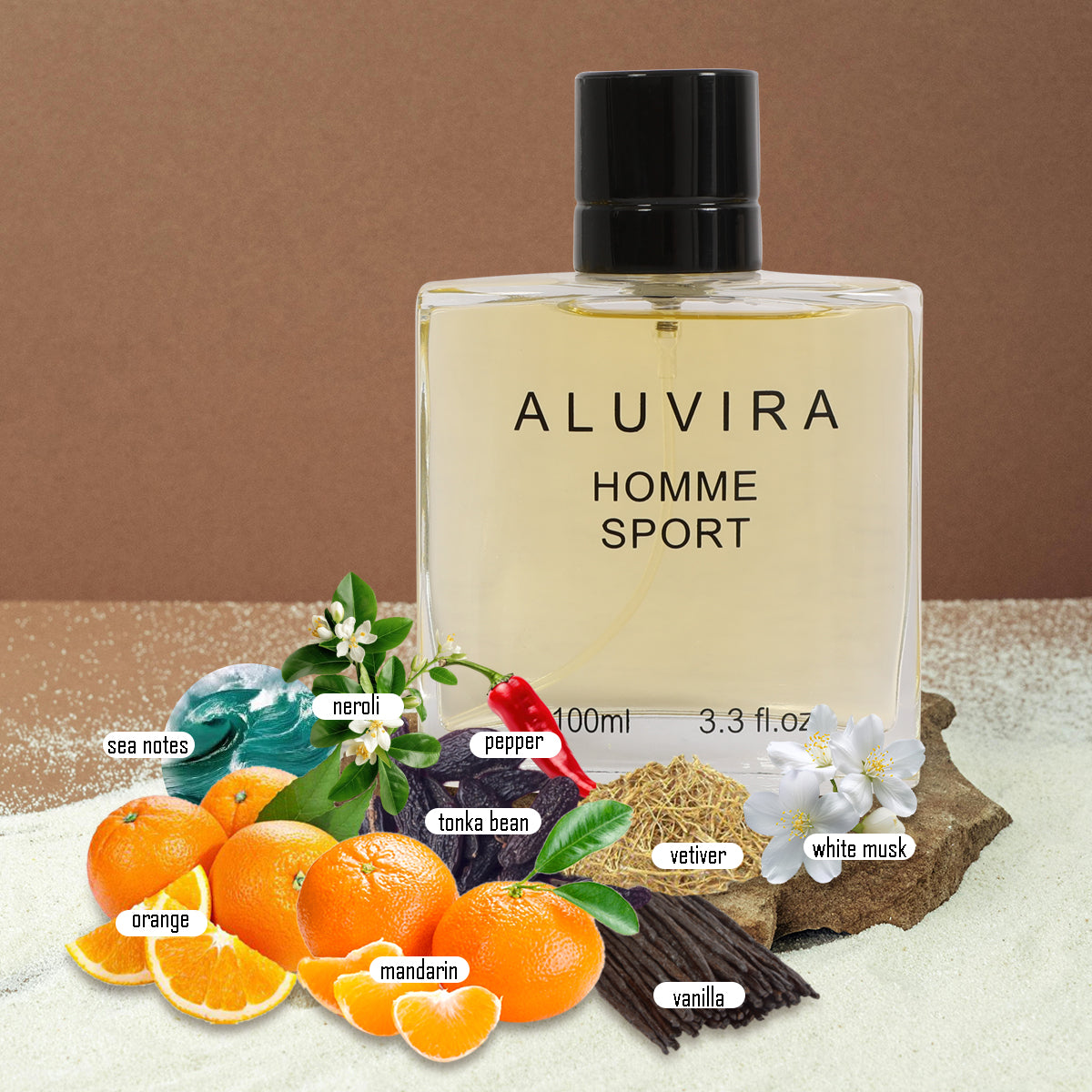 Aluvira Sport Spray Cologne Eau De Toilette For Men - 100ML/3.3 FL.OZ.