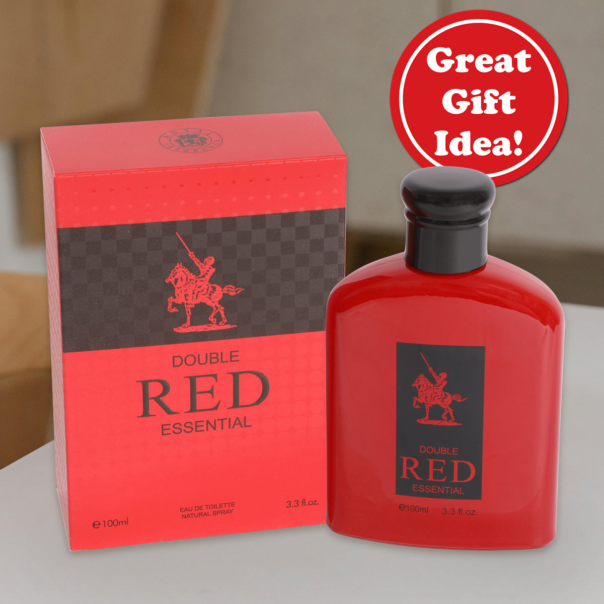 Double Red Essential Spray Cologne Eau De Toilette For Men - 100ML/3.3 FL.OZ.