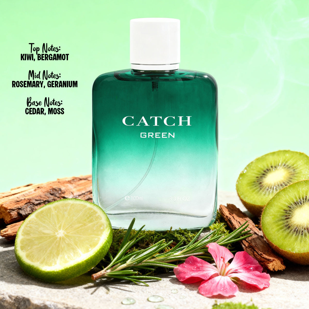 Catch Green Spray Perfume Eau De Toilette For Men - 100ML/3.3 FL.OZ.