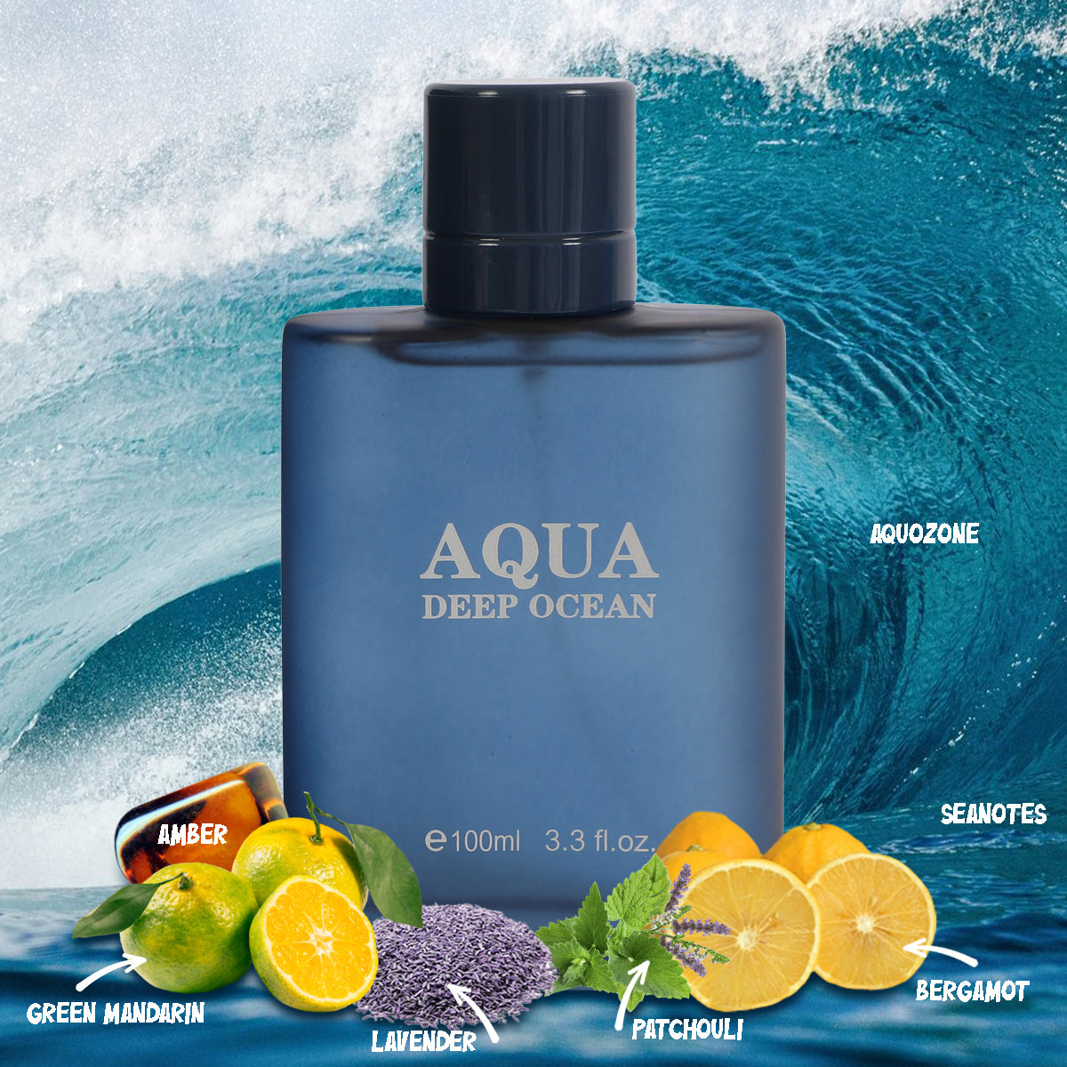 Aqua Deep Ocean Spray Cologne Eau De Toilette For Men - 100ML/ 3.3 FL.OZ.