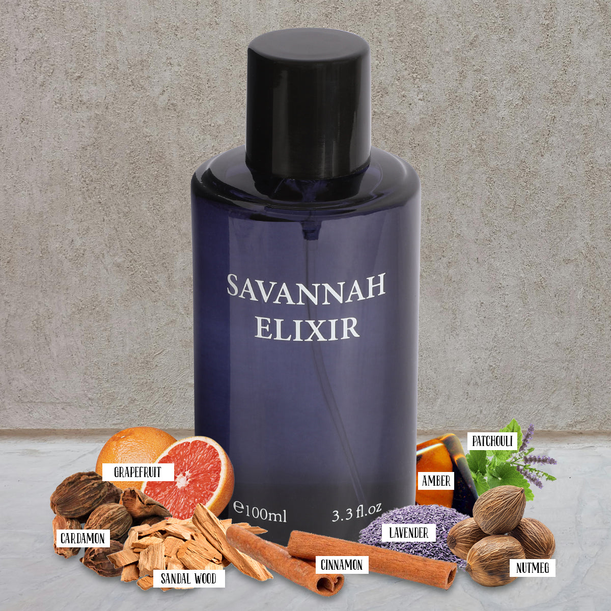 Savannah Elixir Spray Cologne Eau De Toilette For Men - 100ML/3.3 FL.OZ.