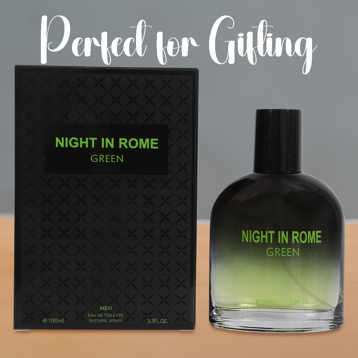Night In Rome Green Spray Cologne Eau De Toilette For Men - 100ML/3.3 FL.OZ.