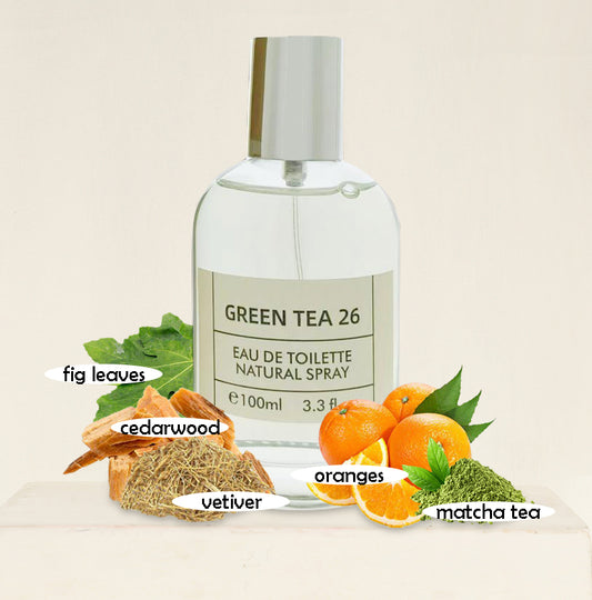 Green Tea 26 Spray Perfume Eau De Toilette For Men & Women - 100ML/3.3 FL.OZ.
