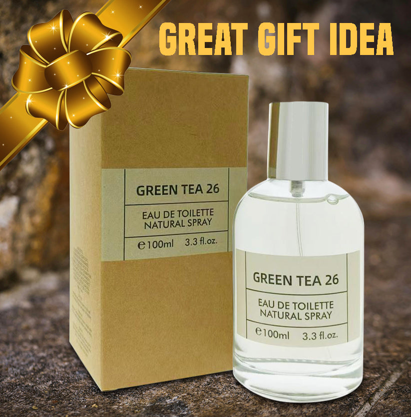 Green Tea 26 Spray Perfume Eau De Toilette For Men & Women - 100ML/3.3 FL.OZ.