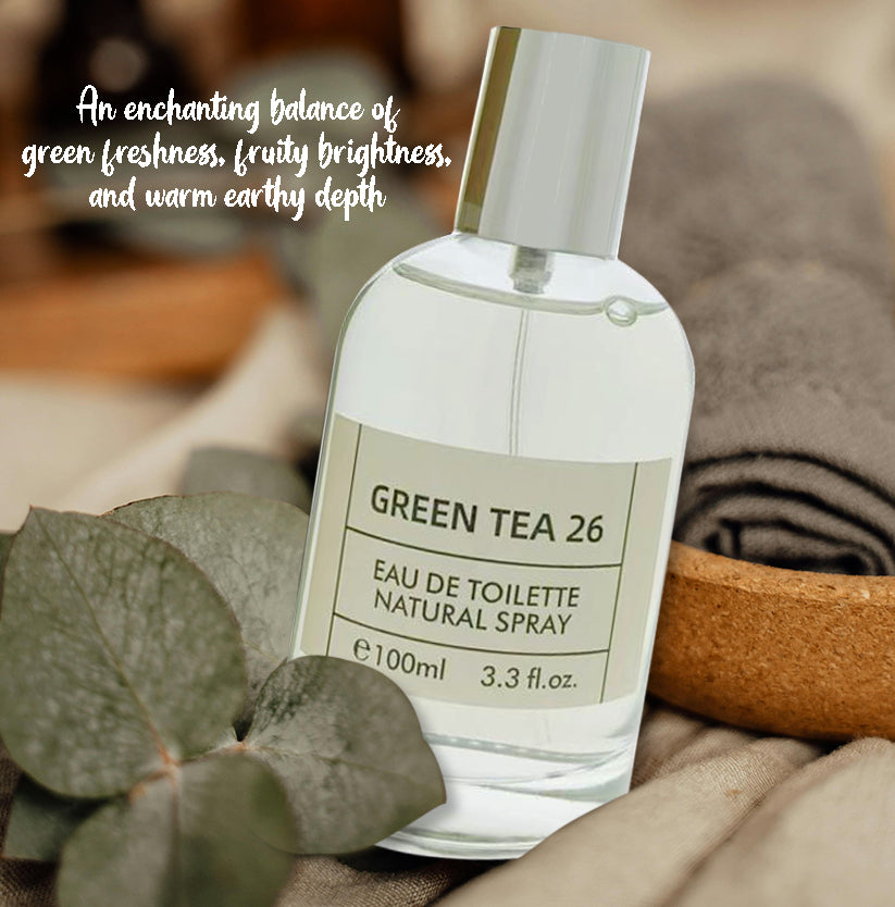 Green Tea 26 Spray Perfume Eau De Toilette For Men & Women - 100ML/3.3 FL.OZ.