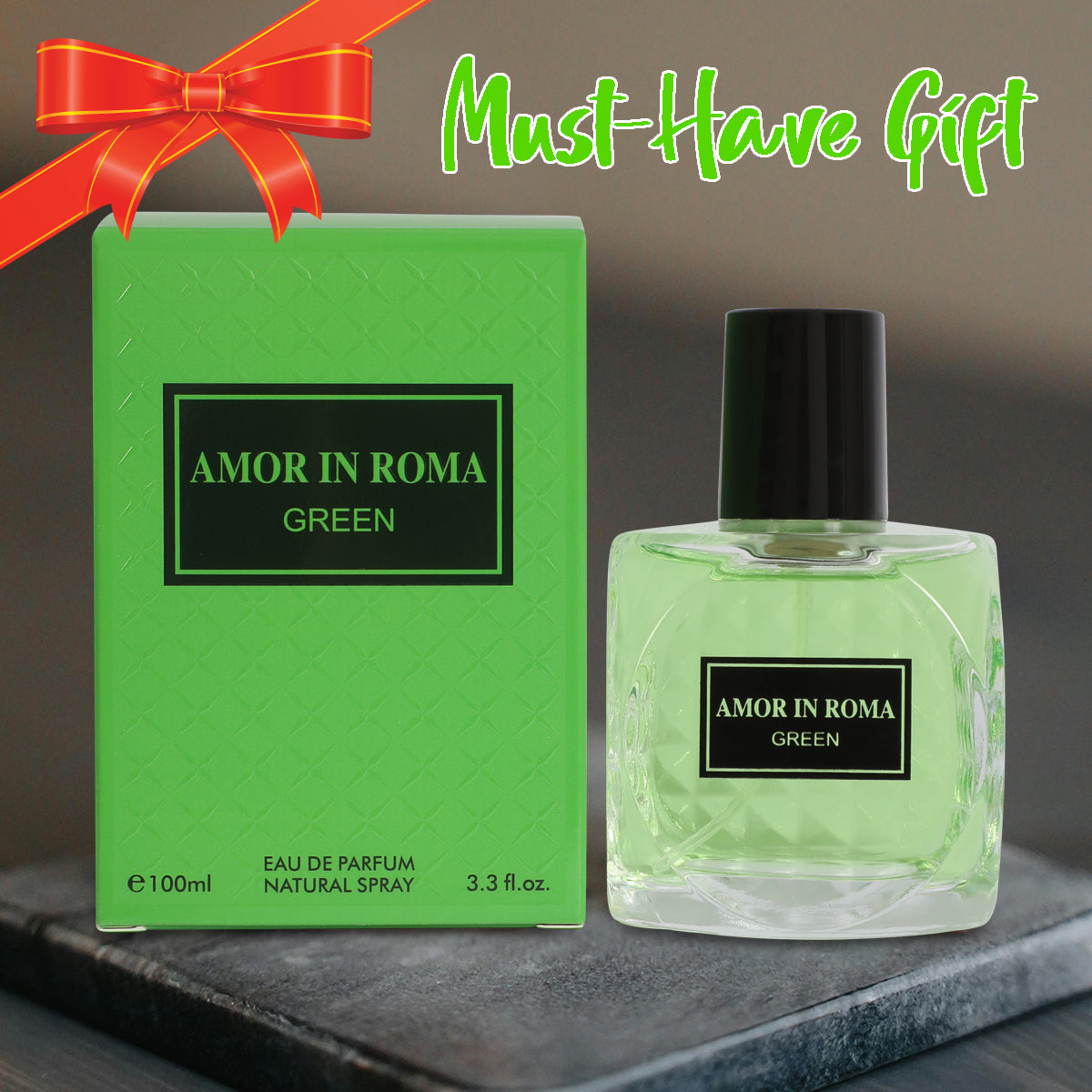 Amor In Roman Green Spray Perfume Eau De Parfum For Women - 100ML/3.3 FL. OZ.
