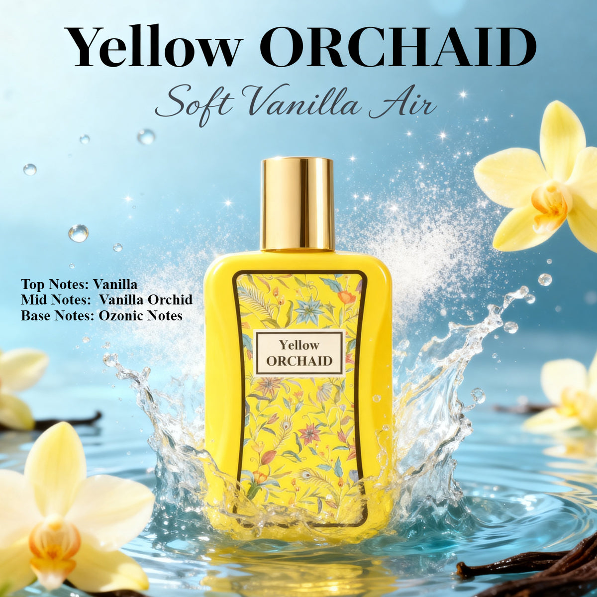 Yellow Orchaid Spray Perfume Eau De Parfum For Women - 100ML/3.3FL.OZ./3PCS